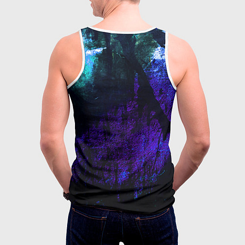 Мужская майка без рукавов Люмин и Тарталья потеки краски / 3D-Белый – фото 4
