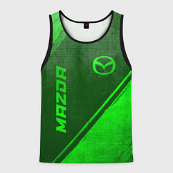 Майка-безрукавка мужская Mazda - green gradient вертикально, цвет: 3D-черный
