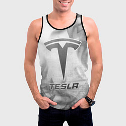 Майка-безрукавка мужская Tesla - white gradient, цвет: 3D-черный — фото 2