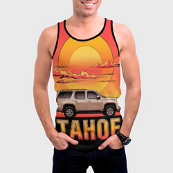 Майка-безрукавка мужская Tahoe на закате джип, цвет: 3D-черный — фото 2