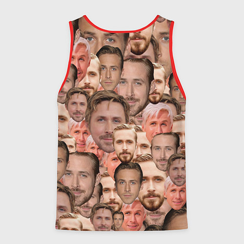 Мужская майка без рукавов Лица Райана Гослинга / 3D-Красный – фото 2