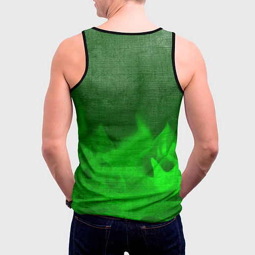 Мужская майка без рукавов Chery - green gradient посередине / 3D-Черный – фото 4