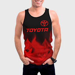 Майка-безрукавка мужская Toyota - red gradient посередине, цвет: 3D-черный — фото 2