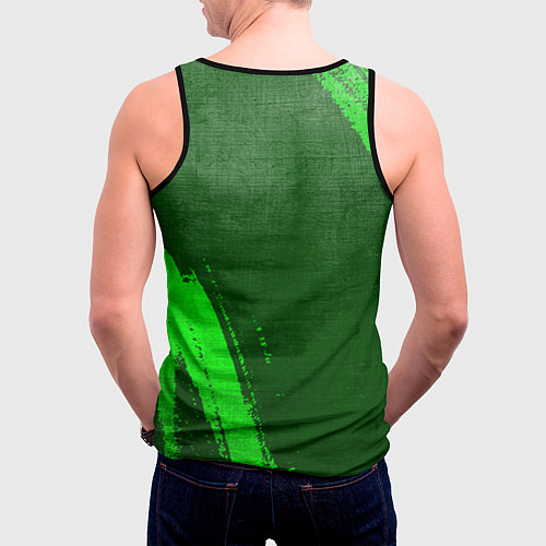 Мужская майка без рукавов Dark Souls - green gradient вертикально / 3D-Черный – фото 4