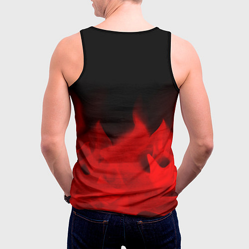 Мужская майка без рукавов Gears of War - red gradient посередине / 3D-Черный – фото 4