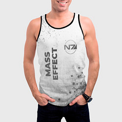 Майка-безрукавка мужская Mass Effect - white gradient вертикально, цвет: 3D-черный — фото 2