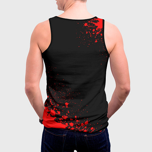 Мужская майка без рукавов Audi - red gradient вертикально / 3D-Черный – фото 4