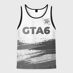 Майка-безрукавка мужская GTA6 - white gradient посередине, цвет: 3D-черный
