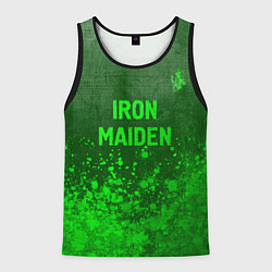 Майка-безрукавка мужская Iron Maiden - green gradient посередине, цвет: 3D-черный