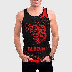 Майка-безрукавка мужская Burzum - red gradient, цвет: 3D-черный — фото 2