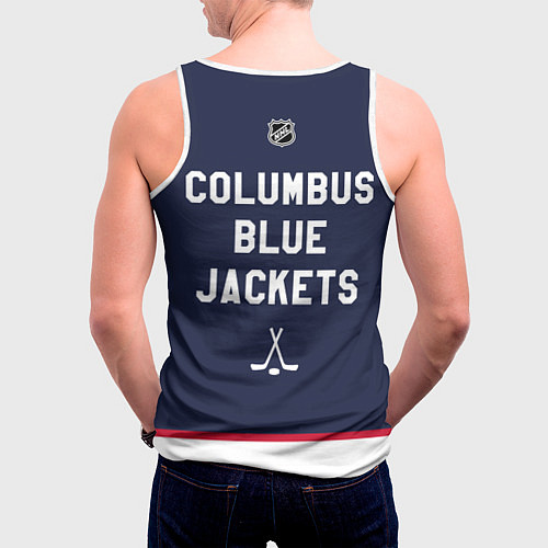 Мужская майка без рукавов Columbus Blue Jackets - NHL team / 3D-Белый – фото 4