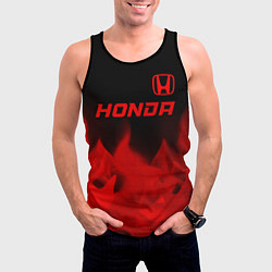 Майка-безрукавка мужская Honda - red gradient посередине, цвет: 3D-черный — фото 2