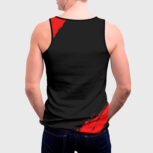 Мужская майка без рукавов God of War - red gradient / 3D-Черный – фото 4