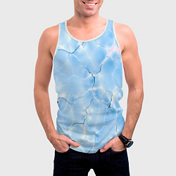 Майка-безрукавка мужская Прозрачная голубая вода, цвет: 3D-белый — фото 2