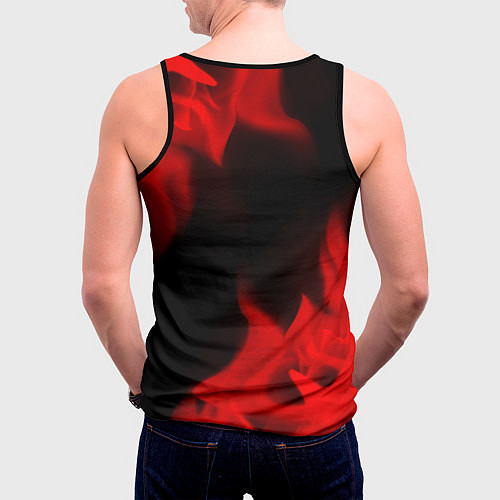 Мужская майка без рукавов Saab - red gradient / 3D-Черный – фото 4