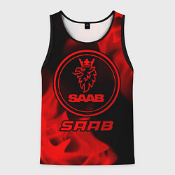 Мужская майка без рукавов Saab - red gradient