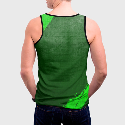 Мужская майка без рукавов Sally Face - green gradient / 3D-Черный – фото 4