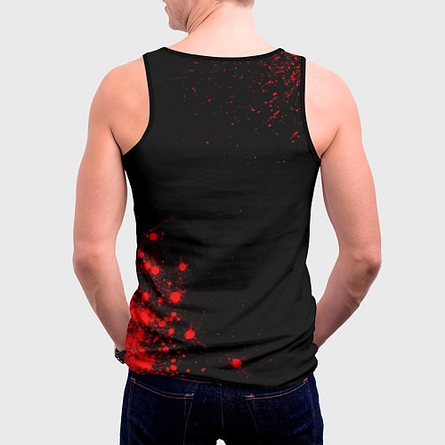 Мужская майка без рукавов Asking Alexandria - red gradient вертикально / 3D-Черный – фото 4