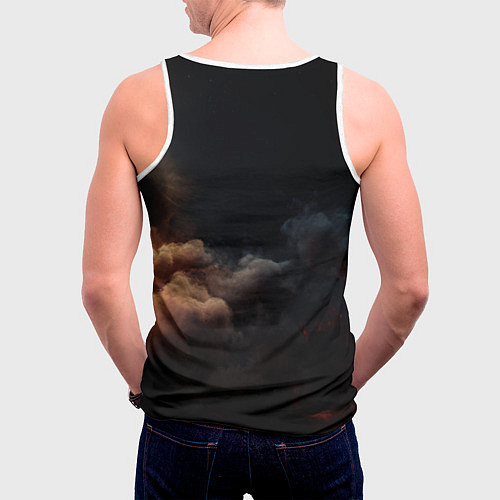 Мужская майка без рукавов ACDC металлический лого / 3D-Белый – фото 4