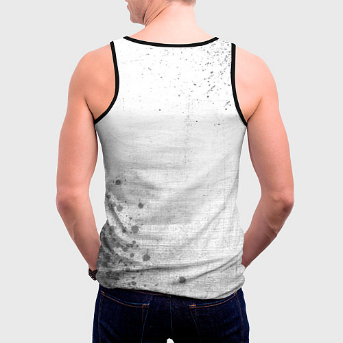 Мужская майка без рукавов Rust - white gradient вертикально / 3D-Черный – фото 4