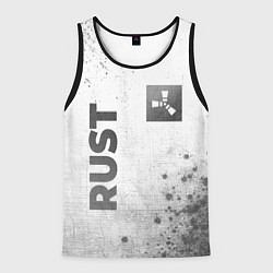 Майка-безрукавка мужская Rust - white gradient вертикально, цвет: 3D-черный