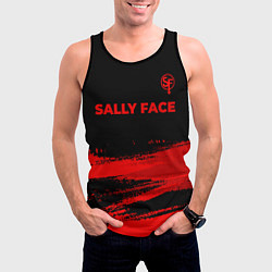 Майка-безрукавка мужская Sally Face - red gradient посередине, цвет: 3D-черный — фото 2