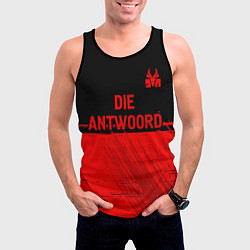 Майка-безрукавка мужская Die Antwoord - red gradient посередине, цвет: 3D-черный — фото 2