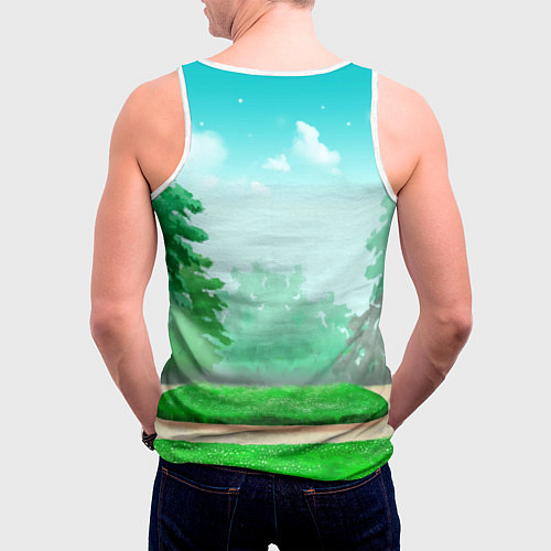 Мужская майка без рукавов Зайчик с мятой / 3D-Белый – фото 4