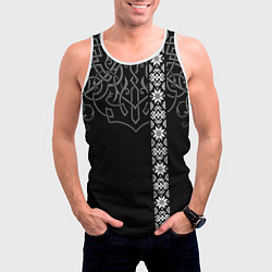 Майка-безрукавка мужская Славянские символы традиции народа, цвет: 3D-белый — фото 2