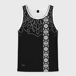 Майка-безрукавка мужская Славянские символы традиции народа, цвет: 3D-белый