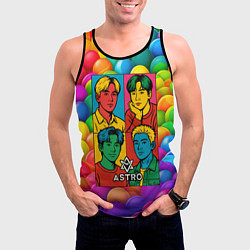 Майка-безрукавка мужская Astro радужный портрет группы, цвет: 3D-черный — фото 2