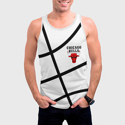 Майка-безрукавка мужская Чикаго Буллз на белом фоне, цвет: 3D-белый — фото 2