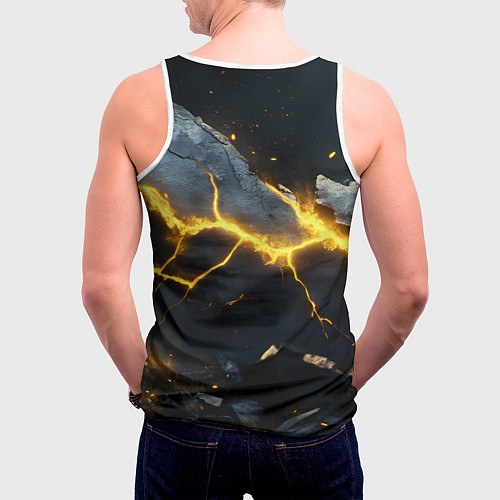 Мужская майка без рукавов Astro в золотой рамке / 3D-Белый – фото 4