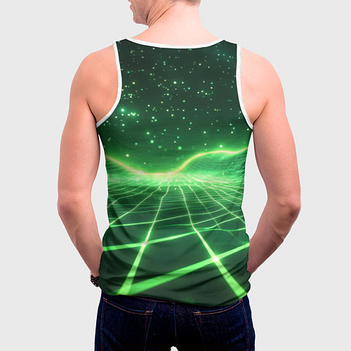 Мужская майка без рукавов Билли Айлиш нарисована с зелеными волосами / 3D-Белый – фото 4