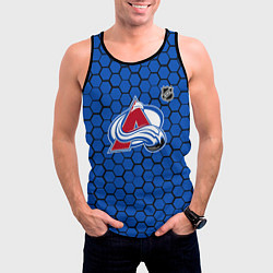 Майка-безрукавка мужская Колорадо Эвеланш - синие соты, цвет: 3D-черный — фото 2