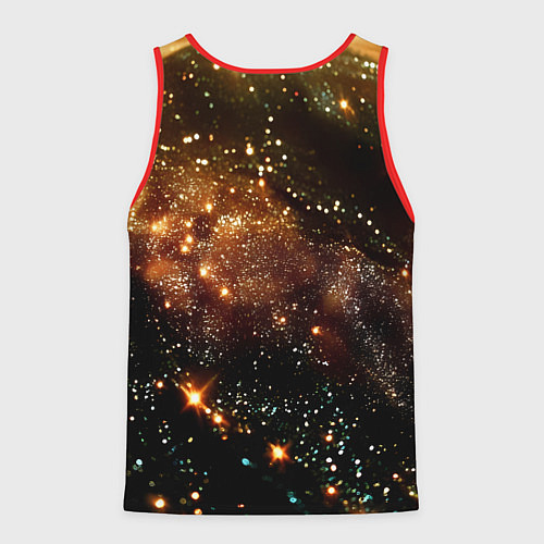 Мужская майка без рукавов Билли Айлиш с блестками на фоне / 3D-Красный – фото 2