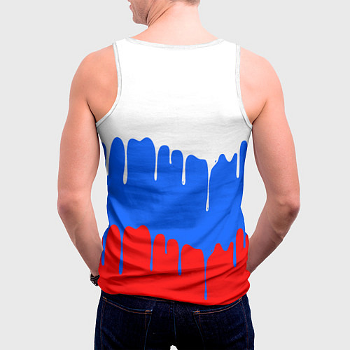 Мужская майка без рукавов Патриот - флаг / 3D-Белый – фото 4