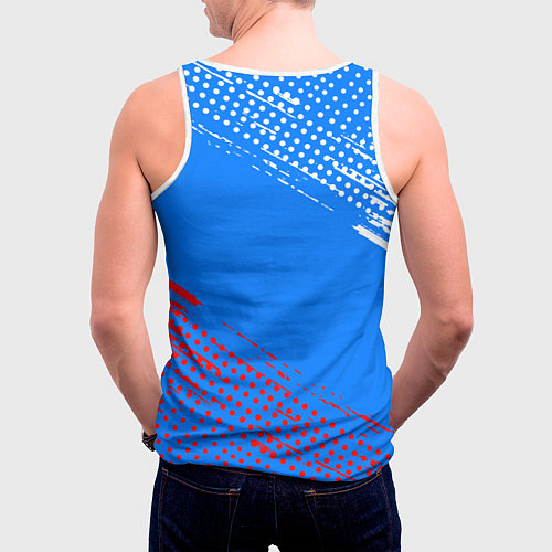 Мужская майка без рукавов Патриот - флаг / 3D-Белый – фото 4