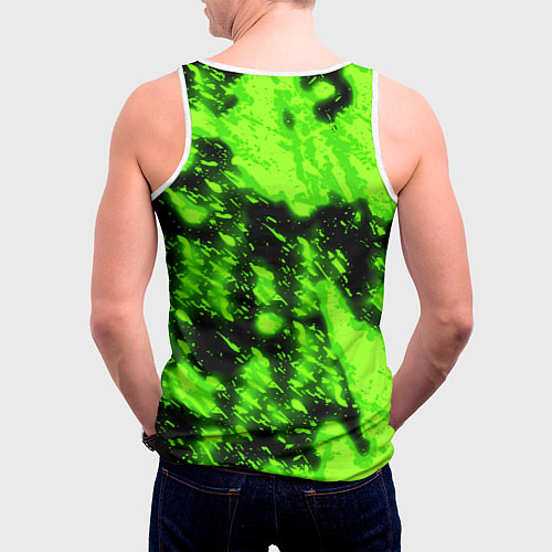 Мужская майка без рукавов Monster energy кислотное лого / 3D-Белый – фото 4