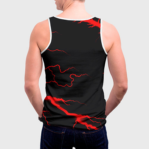Мужская майка без рукавов Monster energy storm red / 3D-Белый – фото 4