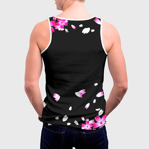 Мужская майка без рукавов Monster energy sakura / 3D-Белый – фото 4