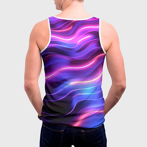 Мужская майка без рукавов Портрет Билли Айлиш из линий / 3D-Белый – фото 4