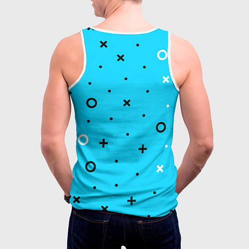 Мужская майка без рукавов Билли Айлиш из разноцветной мозаики / 3D-Белый – фото 4