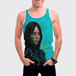 Майка-безрукавка мужская Билли Айлиш киберпанк, цвет: 3D-белый — фото 2