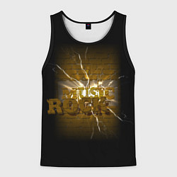 Майка-безрукавка мужская Рок сквозь стену, цвет: 3D-черный