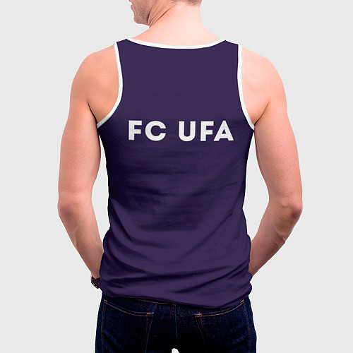 Мужская майка без рукавов Фк Уфа - сплошной фиолетовый цвет / 3D-Белый – фото 4