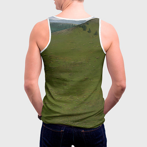 Мужская майка без рукавов HOMM3 Dragons Battle 1 / 3D-Белый – фото 4