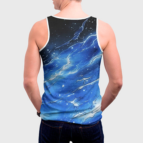 Мужская майка без рукавов Bones глаза закрыты / 3D-Белый – фото 4