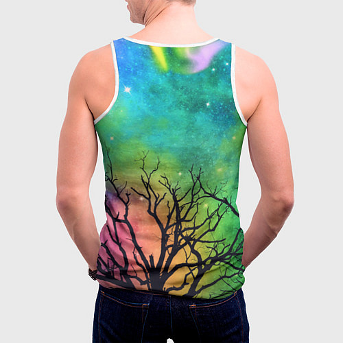 Мужская майка без рукавов Bones без зрачков держит череп в руках / 3D-Белый – фото 4