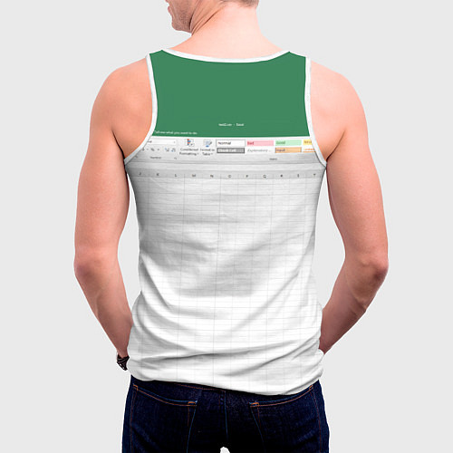 Мужская майка без рукавов Таблица Excel текстура / 3D-Белый – фото 4